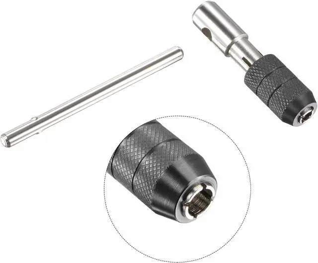 Alt view image 6 of 7 - Adjustable T-Handle Tap Wrench Set, M3 M4 M5 M6 Hand Thread Taps & 2.5mm 3.5mm 4.2mm 5.2mm Twist Drill Bits, High Speed Steel Threading Tool for Metal Aluminum Plastic Wood, 9pcs