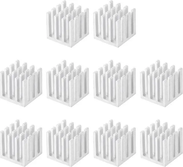 Main image of 14x14x14mm Aluminum Heatsink Radiator for MOS IC Chip Silver Tone 10 Pcs
