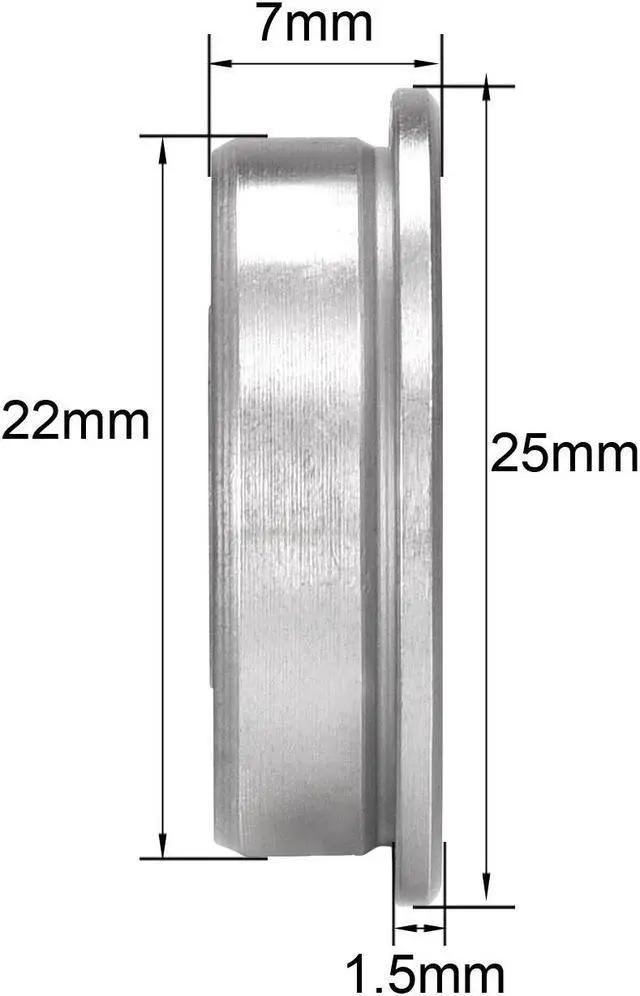 Alt view image 3 of 5 - SF608ZZ Flanged Ball Bearing 8x22x7mm Double Shielded Stainless Steel Bearings 4pcs