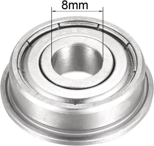 Alt view image 4 of 5 - SF608ZZ Flanged Ball Bearing 8x22x7mm Double Shielded Stainless Steel Bearings 4pcs