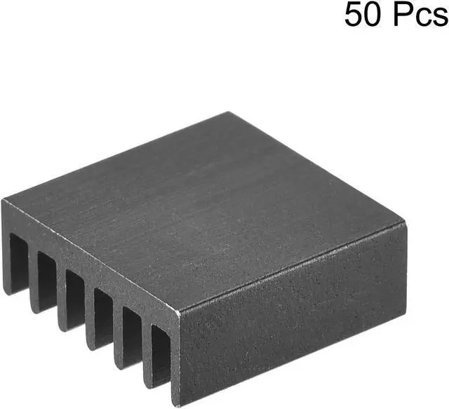Alt view image 3 of 4 - 14x14x6mm Aluminum Heatsink Electronics Cooler for MOS IC Chip Black 50 Pcs