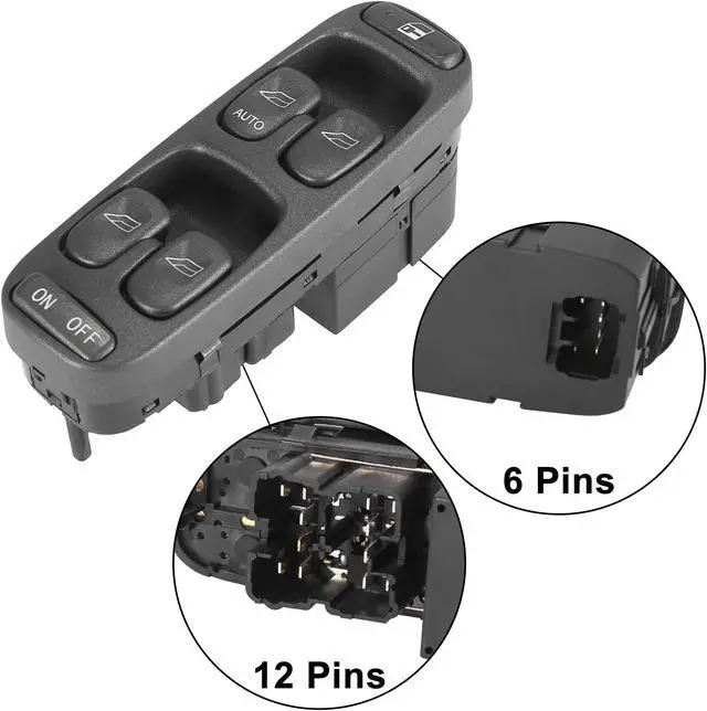 Alt view image 3 of 7 - Car Master Power Window Lifter Switch Lift Button Panel 8638452 for Volvo V70 1998-2000