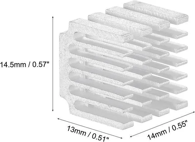 Alt view image 2 of 4 - 14x14.5x13mm Aluminum Heatsink Electronic Radiator for MOS IC Chip Silver 20 Pcs