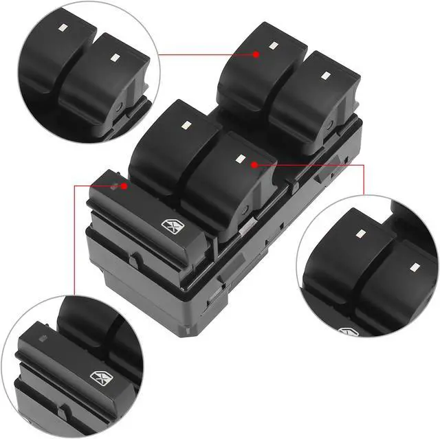 Alt view image 4 of 7 - Power Master Window Switch Driver Side for Chevrolet Silverado Traverse HHR for GMC Sierra 1500 2500HD 3500HD 25789692 20945129