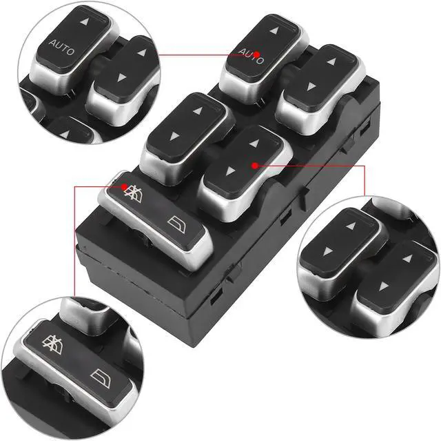 Alt view image 4 of 7 - Power Master Window Switch Driver Side 5W1Z14529BA for Lincoln Town Car 2003-2008