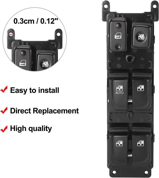 Alt view image 3 of 7 - Power Master Window Switch Driver Side 93570-3K010 for Hyundai Sonata 2005-2007
