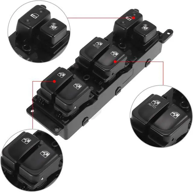 Alt view image 4 of 7 - Power Master Window Switch Driver Side 93570-3K010 for Hyundai Sonata 2005-2007