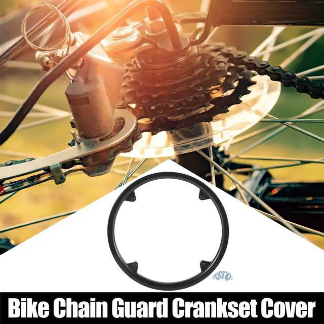Alt view image 2 of 7 - 48 Teeth 12cm Bicycle Bike Crankset Chain Wheel Cover Protector Chain Wheel Protective Cover Black