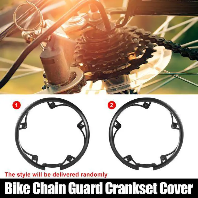 Alt view image 2 of 7 - 48 Teeth 10cm 5 Holes Bicycle Bike Crankset Chain Wheel Cover Protection Chain Wheel Protective Cover Black
