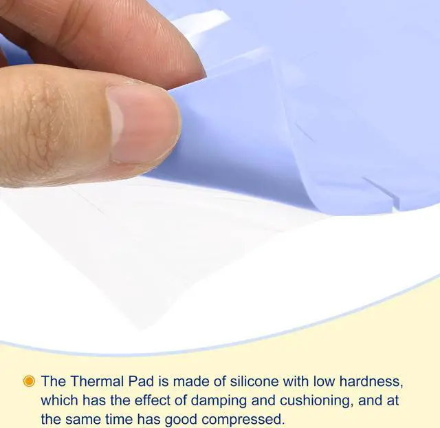 Alt view image 4 of 5 - Soft Silicone Thermal Conductive Pads 10mmx10mmx3mm Heatsink for Cooling Components Blue Pack of 100