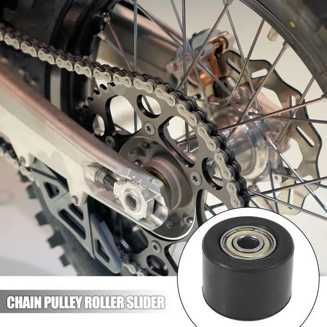 Alt view image 2 of 6 - 1 Set 8mm Motorcycle Chain Pulley Roller Slider Wheel Guide for Street Bike ATVs Black