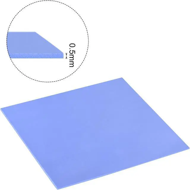 Alt view image 3 of 5 - Soft Silicone Thermal Conductive Pads 100mmx100mmx0.5mm Heatsink for CPU Cool Blue