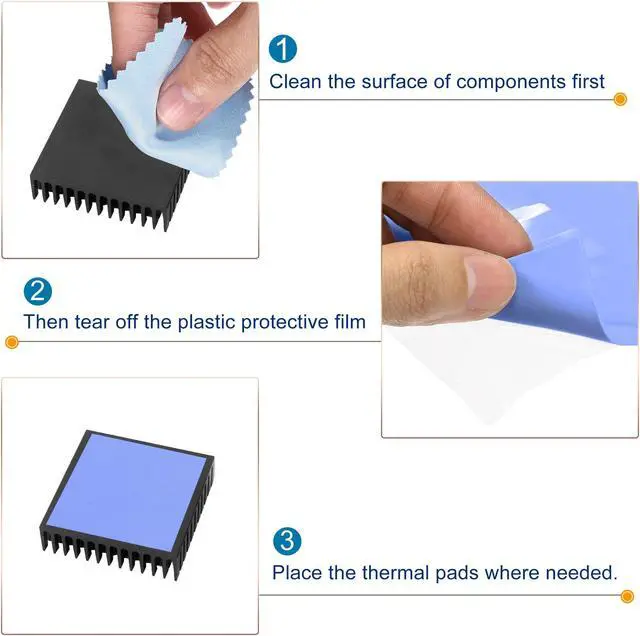 Alt view image 5 of 5 - Soft Silicone Thermal Conductive Pads 100mmx100mmx1mm Heatsink for CPU Cool Blue