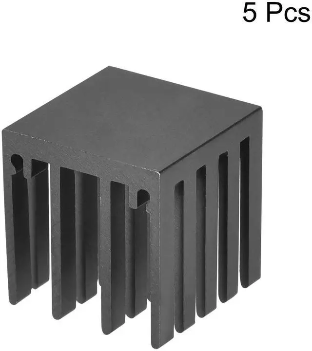 Alt view image 3 of 4 - 19x19x20mm Aluminum Heatsink Electronic Radiator for MOS IC Chip Black 5 Pcs