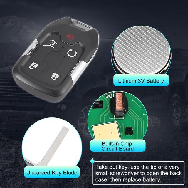 Alt view image 4 of 7 - Replacement Keyless Entry Remote Car Key Fob HYQ1AA 315MHz  for GMC Terrain 2018-2020 13584502 5 Key Button