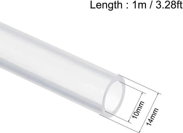 Alt view image 3 of 4 - Silicone Tubing 10mm ID X 14mm OD 3.28ft 1m Flexible Silicon Rubber Tube Air Hose Pipe for Pump Transfer Clear