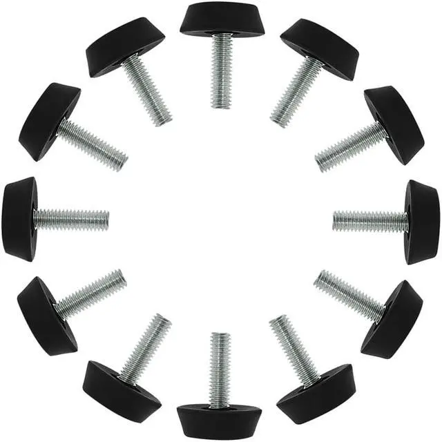 Main image of M6 x 20 x 25mm Furniture Glide Leveling Feet Floor Protector for Table Leg 12pcs