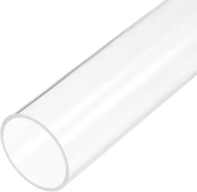 Main image of Clear Rigid Acrylic Pipe 8mm ID x 10mm OD x 0.5m, 1mm Wall Round Tube