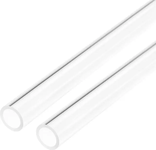 Main image of 2pcs Clear Rigid Acrylic Pipe 14mm(9/16") ID x 18mm OD x 0.5m(20") Round Tube Tubing