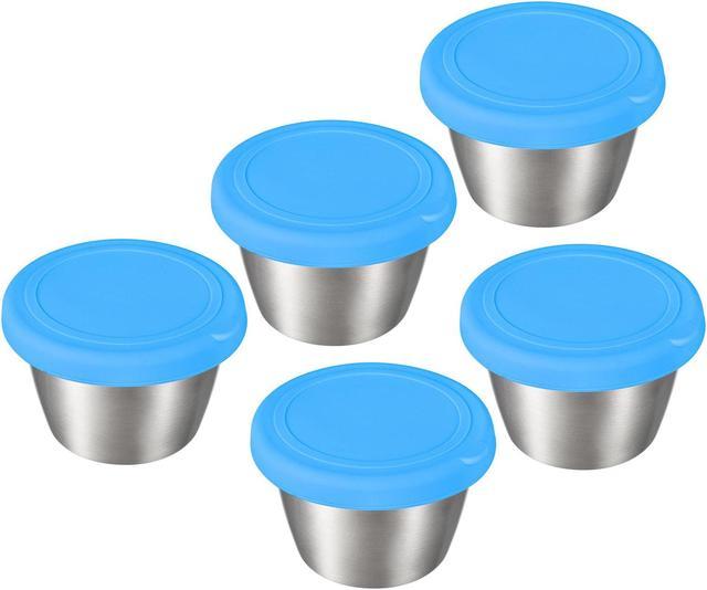 Reusable Salad Dressing Container, 5PCS Sauce Cup with Lid