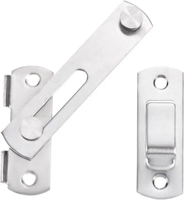 Alt view image 4 of 4 - 3.9" x 2.8" Door Latch, Large Flip Gate Latch Stainless Steel for Door and Window, Silver