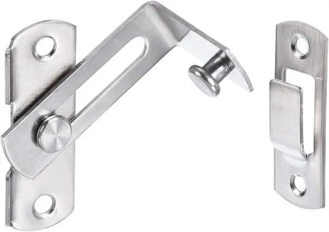 Alt view image 4 of 5 - 2.5" x 2.8" Door Latch, Right Angle Large Flip Gate Latch Stainless Steel for Door and Window, Silver