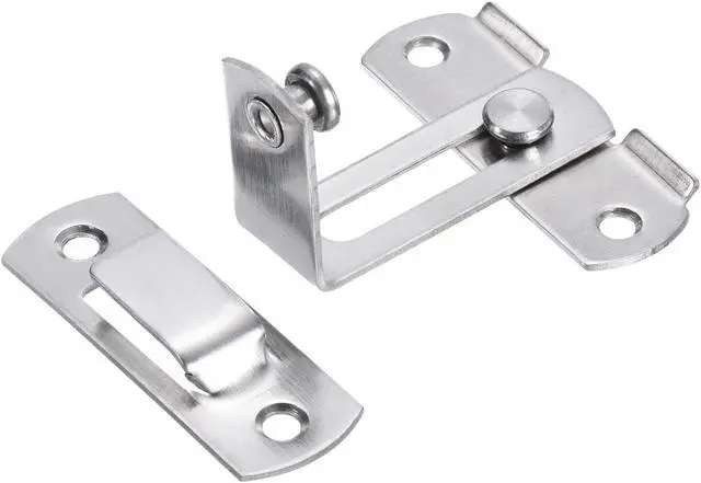 Alt view image 5 of 5 - 2.5" x 2.8" Door Latch, Right Angle Large Flip Gate Latch Stainless Steel for Door and Window, Silver