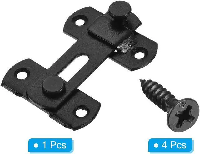Alt view image 3 of 7 - 3.9" x 2.8" Door Latch, Large Flip Gate Latch Stainless Steel for Door and Window, Black