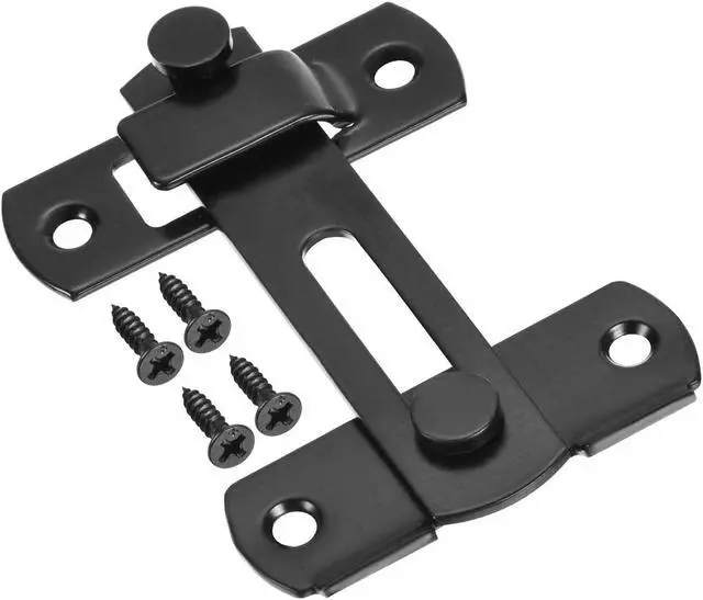 Alt view image 5 of 7 - 3.9" x 2.8" Door Latch, Large Flip Gate Latch Stainless Steel for Door and Window, Black
