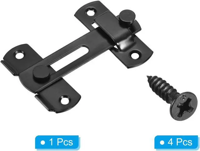 Alt view image 7 of 7 - 3.9" x 2.8" Door Latch, Large Flip Gate Latch Stainless Steel for Door and Window, Black