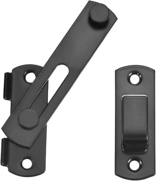 Alt view image 4 of 4 - 3.9" x 2.8" Door Latch, Large Flip Gate Latch Stainless Steel for Door and Window, Black