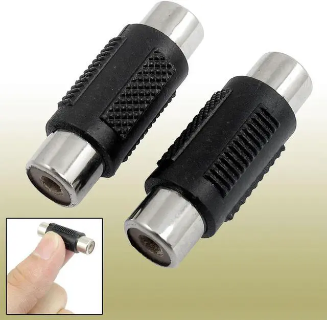 Alt view image 2 of 2 - Unique Bargains 2 Pcs AV RCA Female Coupler Extension Adapter Connector Black