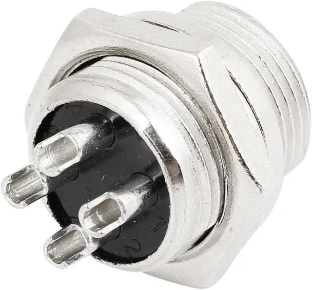 Alt view image 2 of 3 - Radio 4 Pin Male 16mm Thread XLR Chassis Mount Microphone Connector Adapter