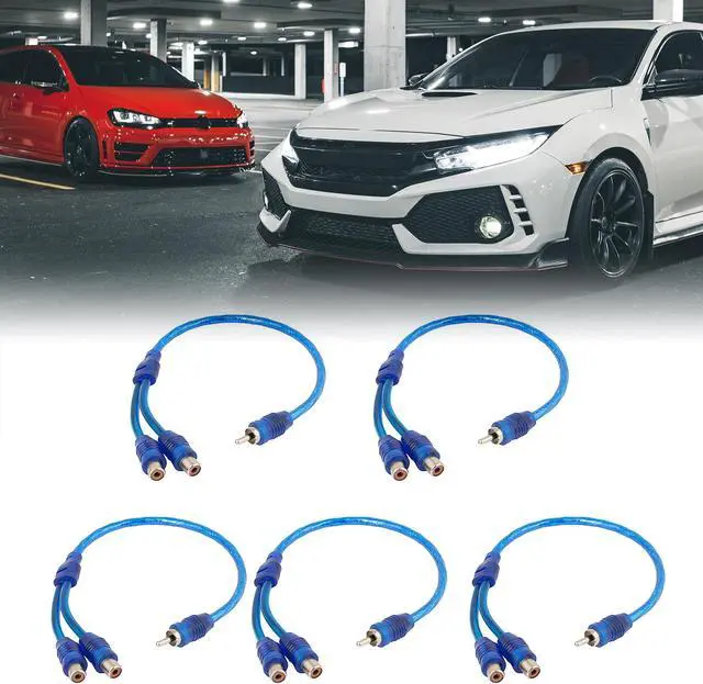 Alt view image 3 of 5 - Unique Bargains Auto Audio 2 RCA Female to 1 RCA Male Y Splitter Cable Wire Adapter 5pcs Blue