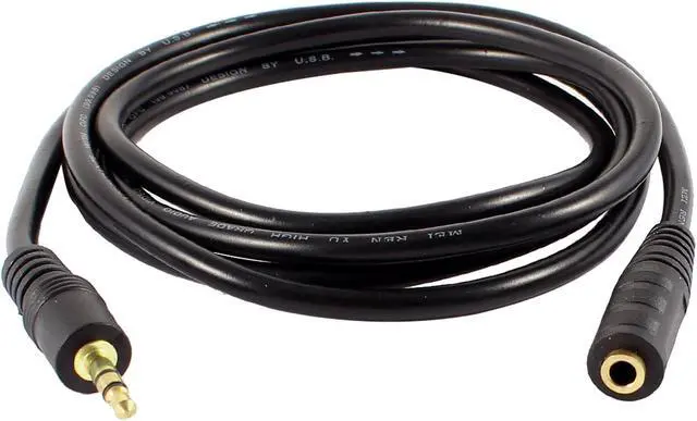 Alt view image 2 of 5 - Unique Bargains 1.5M 4.9Ft 3.5mm Male to Female Headphones Earphones Extension Cable Black
