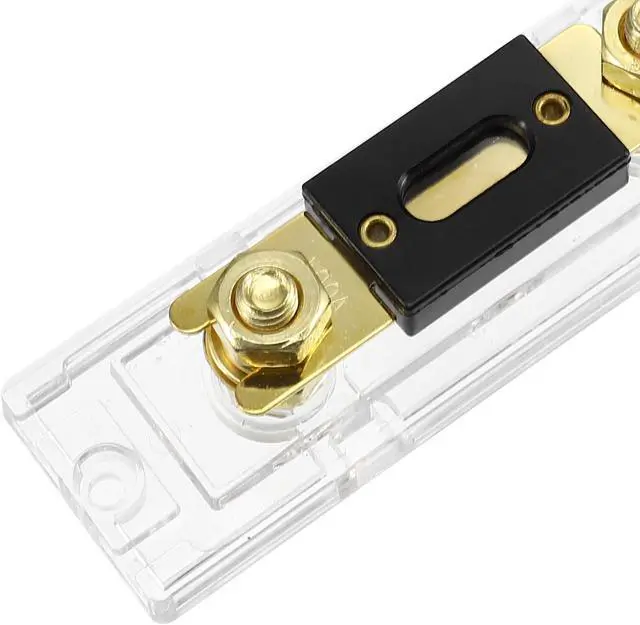Alt view image 7 of 7 - 1 Set Car Audio 0 4 8 Gauge Inline ANL Fuse Holder Clear Transparent Fuse Block with 2pcs 400A Fuse