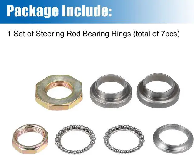 Alt view image 7 of 7 - Unique Bargains 1 Set Car Steering Stem Rod Bearing Ring Kit Replacement for Yamaha PW50 Y-Zinger 1981-2009