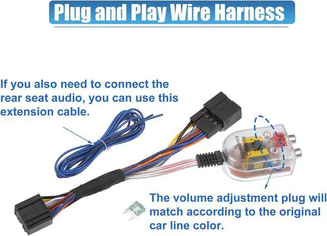 Alt view image 5 of 7 - Radio Amp Subwoofer Amplifier Plug Play Wire Wiring Harness Adapter Inline Converter 70-2105 for Chevy for GMC for Cadillac