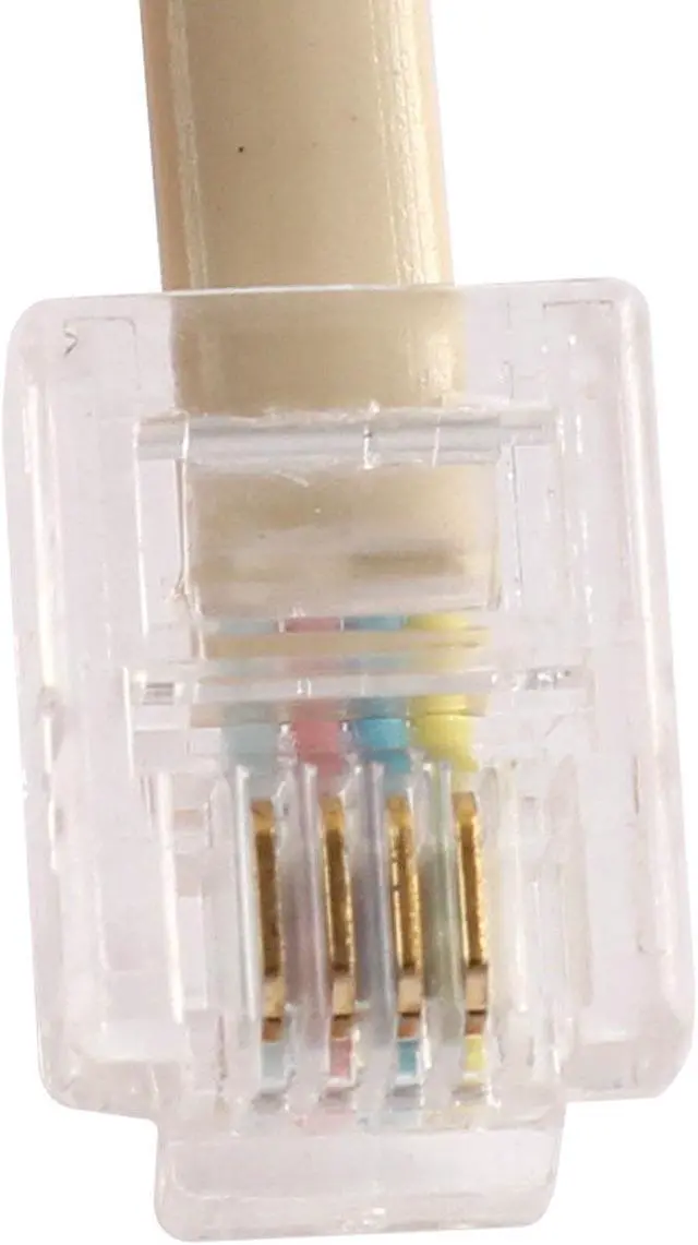 Alt view image 2 of 3 - RJ11 6P4C 1 Male to 4 Female Converter Telephone Splitter Adapter Cable Beige