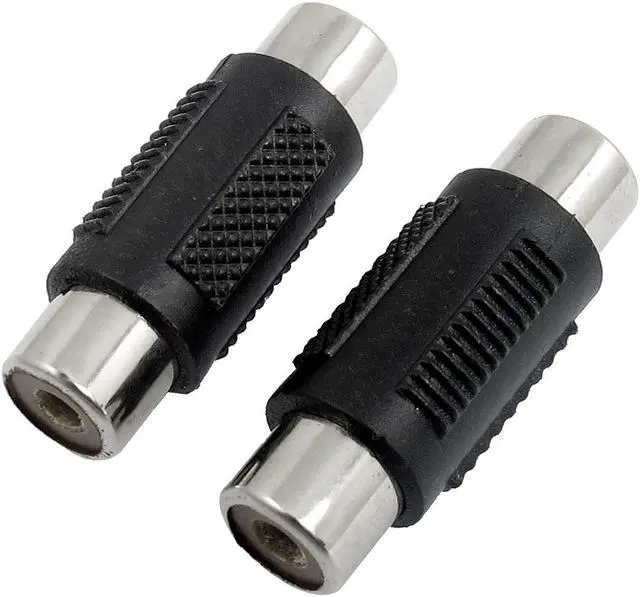 Main image of Unique Bargains 2 Pcs AV RCA Female Coupler Extension Adapter Connector Black
