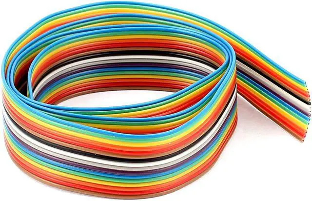 Main image of 1.27mm Pitch 16 Way Ribbon Breadboard Jumper Cable Wire Rainbow Color 70CM 2.3Ft