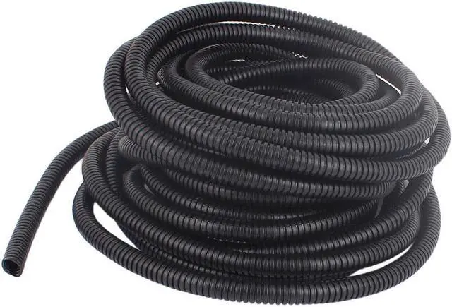 Main image of Unique Bargains 11M Long 13mm Diameter Plastic Corrugated Tube Electric Conduit Pipe Black