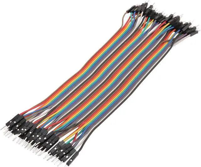 Main image of Unique Bargains Male to Male 40Pin Connector Jumper Cable Wires 21cm Long