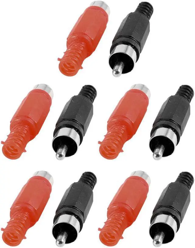 Main image of RCA Male Plug Audio Video AV Cable Connector Coverter Adapter Tri Color 10 Pcs