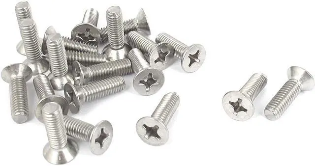 Main image of Unique Bargains M6 x 20mm Metric Phillips Flat Head Countersunk Bolts Machine Screws 20pcs