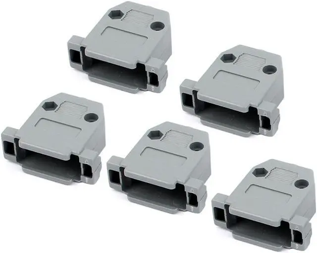 Main image of 5 Pcs Plastic Serial Port D-Sub DB15 Connector Kit Backshell Gray w Screws