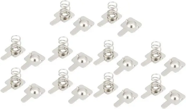 Main image of 10 Pairs Silver Tone Metal Battery Spring Plate Set for AA AAA