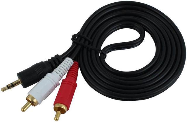 Unique Bargains 3.5mm 1/8 Male To 2 RCA Male Audio Y Extension Cable Black 1.43meter 4.7ft Other