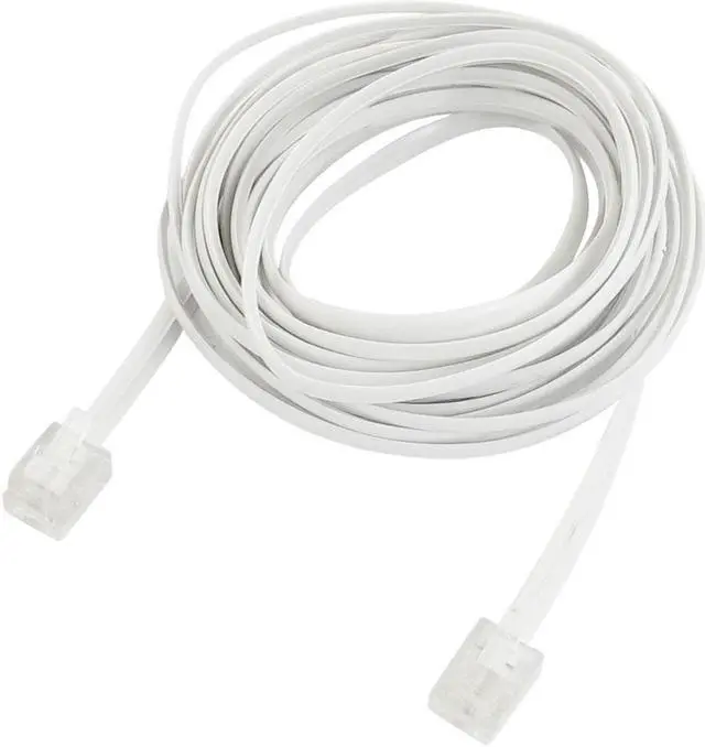 Main image of Unique Bargains 6P2C RJ11 Male to Male Telephone Line Cable Wire 15Ft 4.6M Long