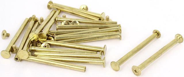 Main image of Unique Bargains Brass Plated 5x60mm Binding Chicago Screw Post 20pcs for Leather Scrapbook